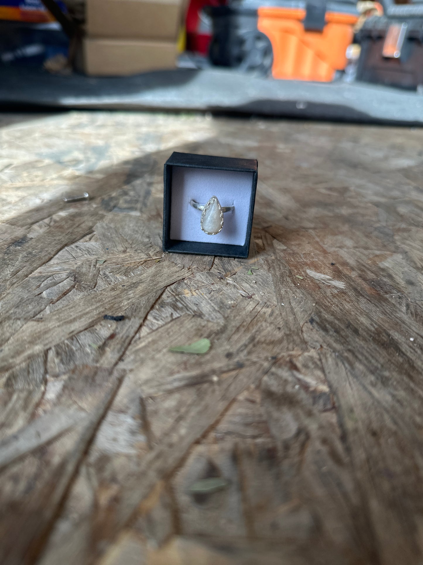 Tear drop silver breastmilk ring