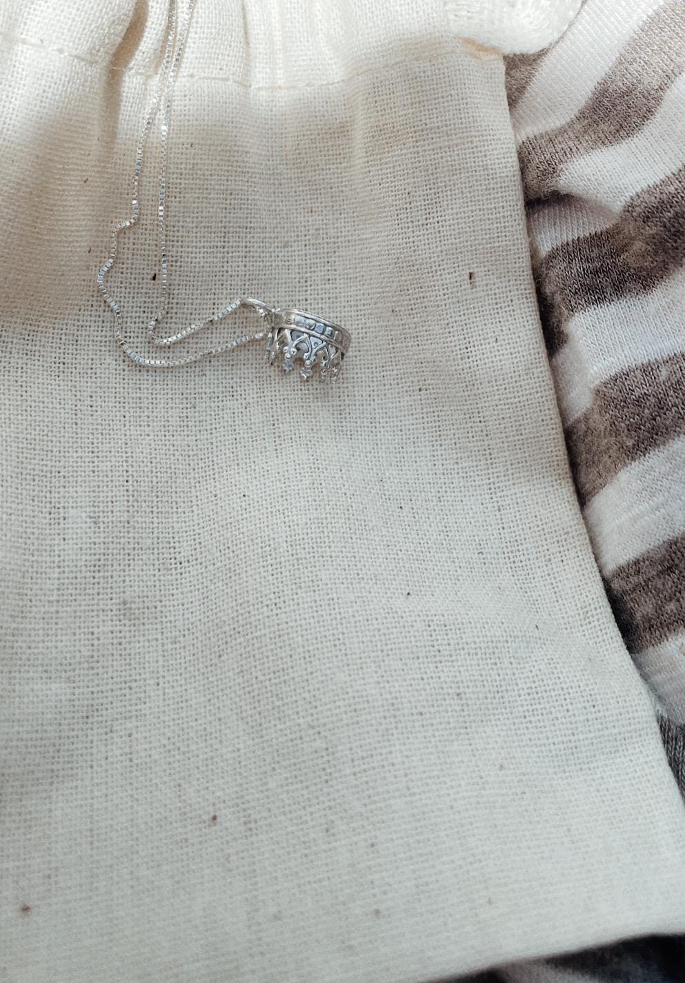 Daughter of the King Sterling Silver Crown Pendant l Handcrafted Christian Jewelry