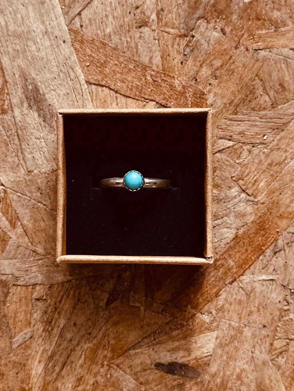 Minimal Turquoise Stacker ring in Sterling silver