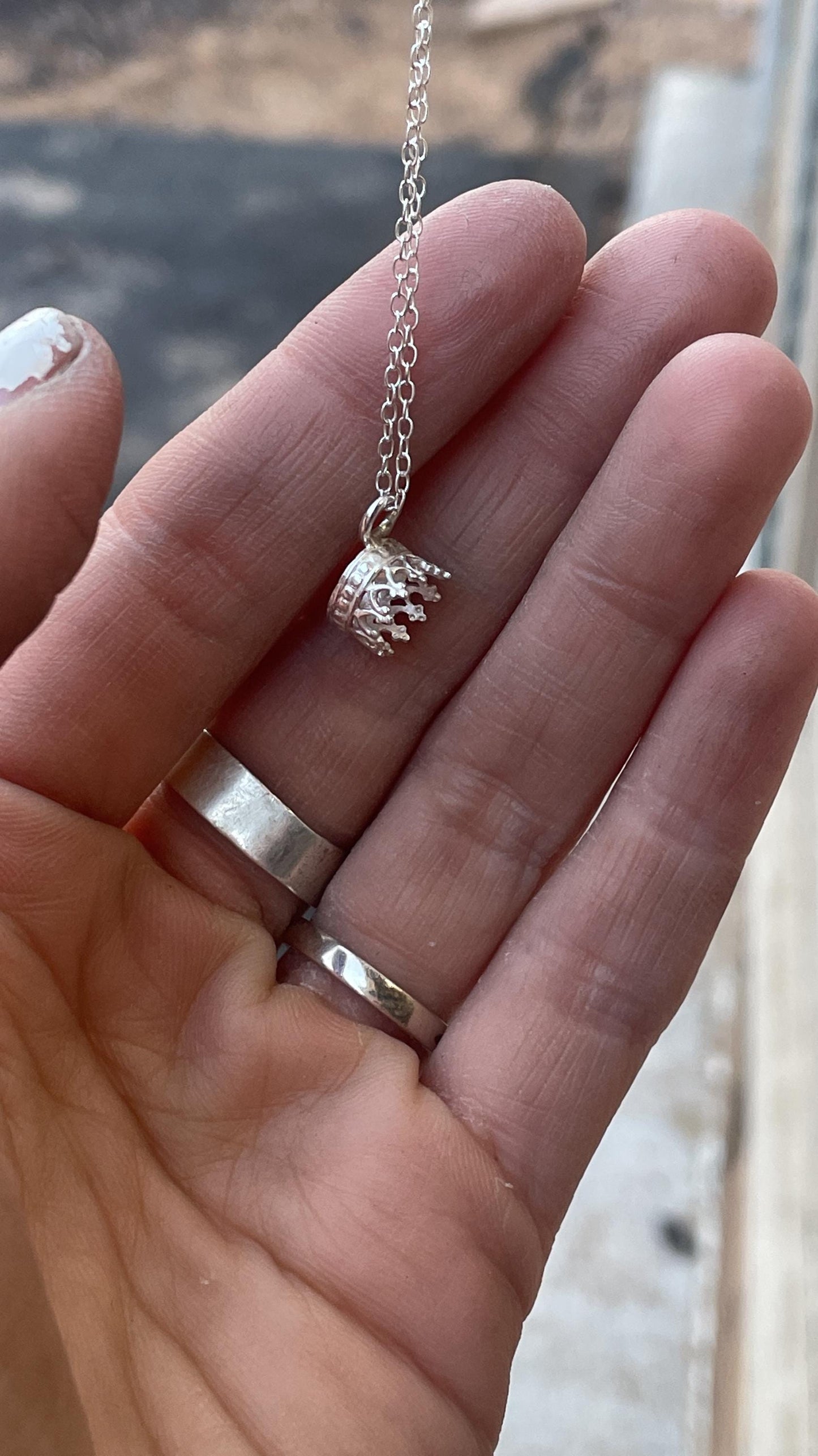 Daughter of the King Sterling Silver Crown Pendant l Handcrafted Christian Jewelry