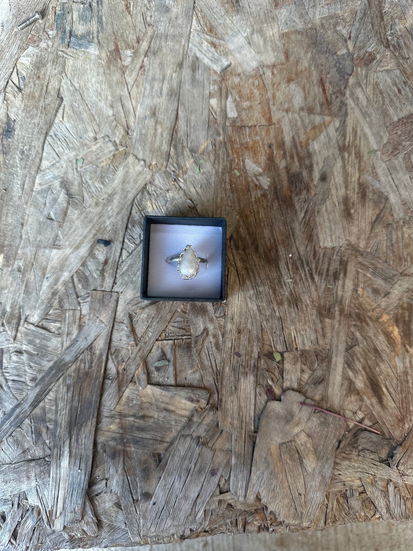Tear drop silver breastmilk ring