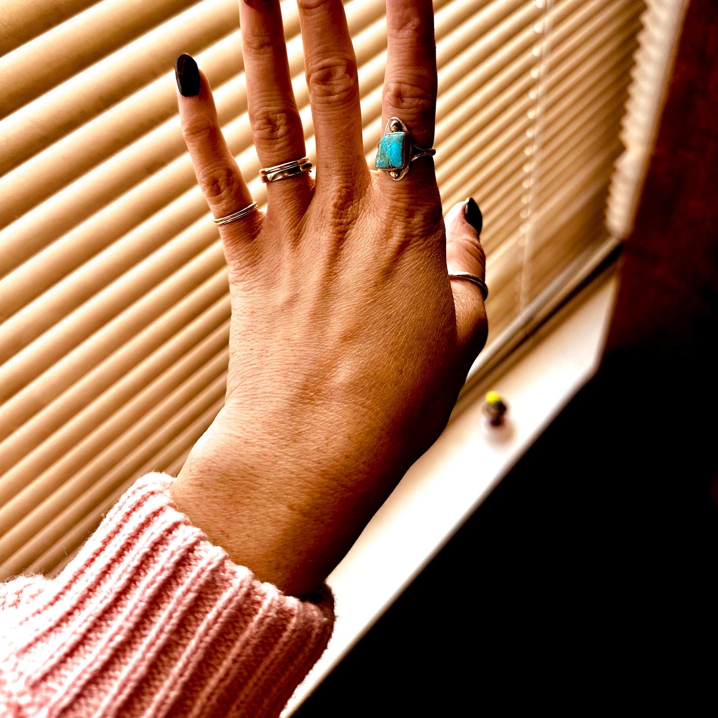 Sterling Silver  Turquoise Statement Ring | Handcrafted Boho Jewelry | Unique  Turquoise Ring | Gifts for Her | Size Options Available