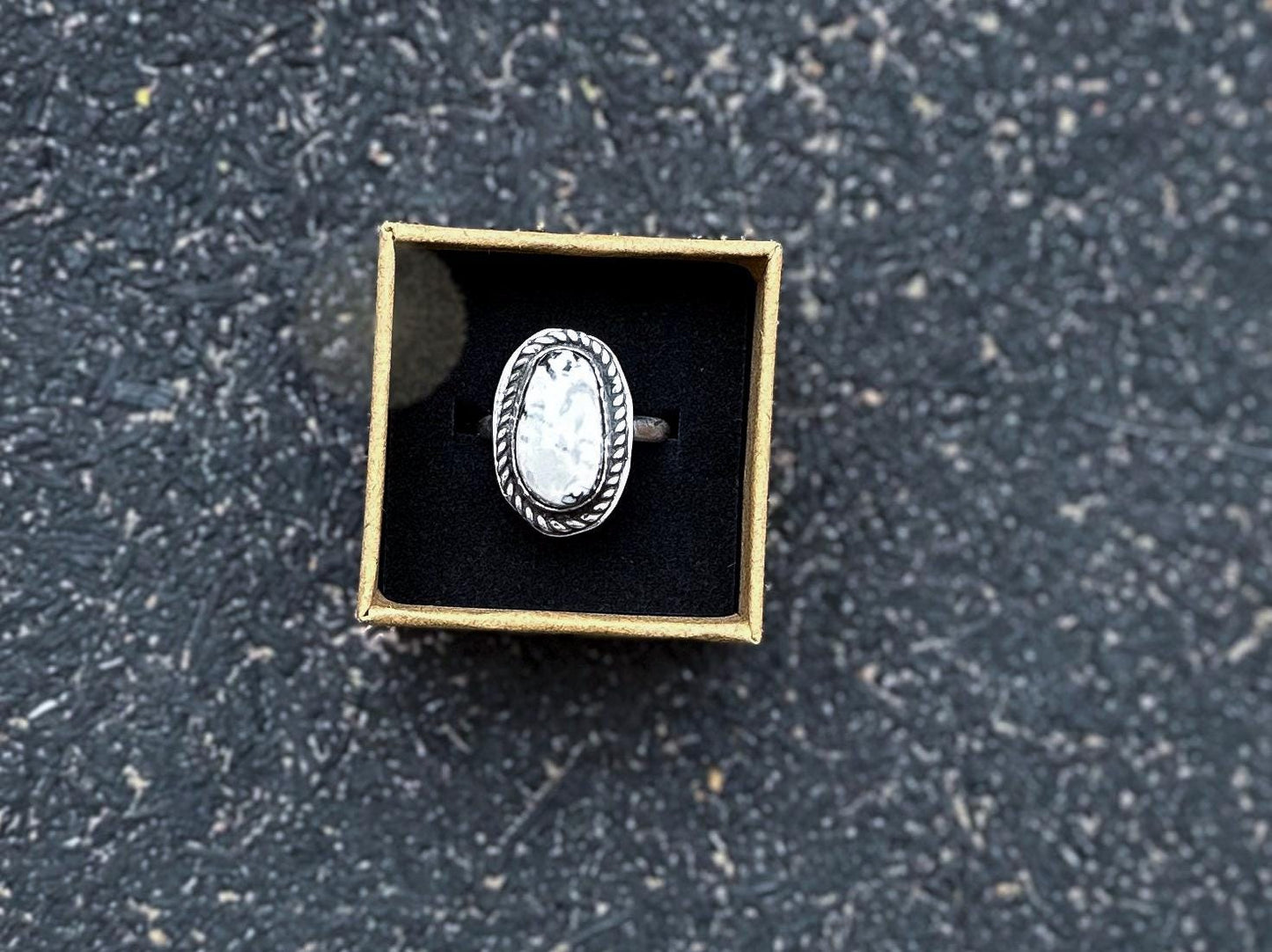 Handmade White Buffalo Statement Ring | Unique Artisan Jewelry | Custom Silver Ring