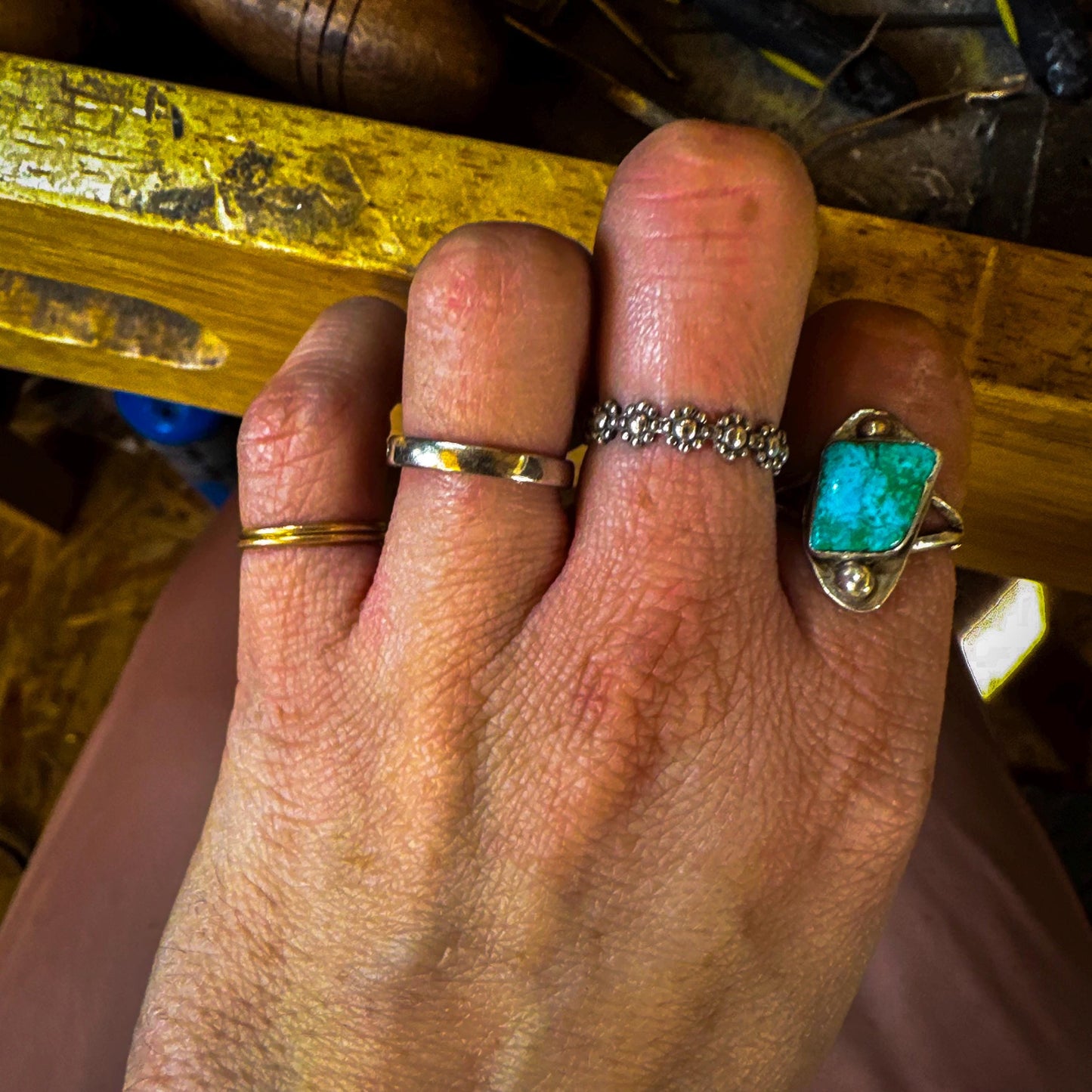 Sterling Silver  Turquoise Statement Ring | Handcrafted Boho Jewelry | Unique  Turquoise Ring | Gifts for Her | Size Options Available